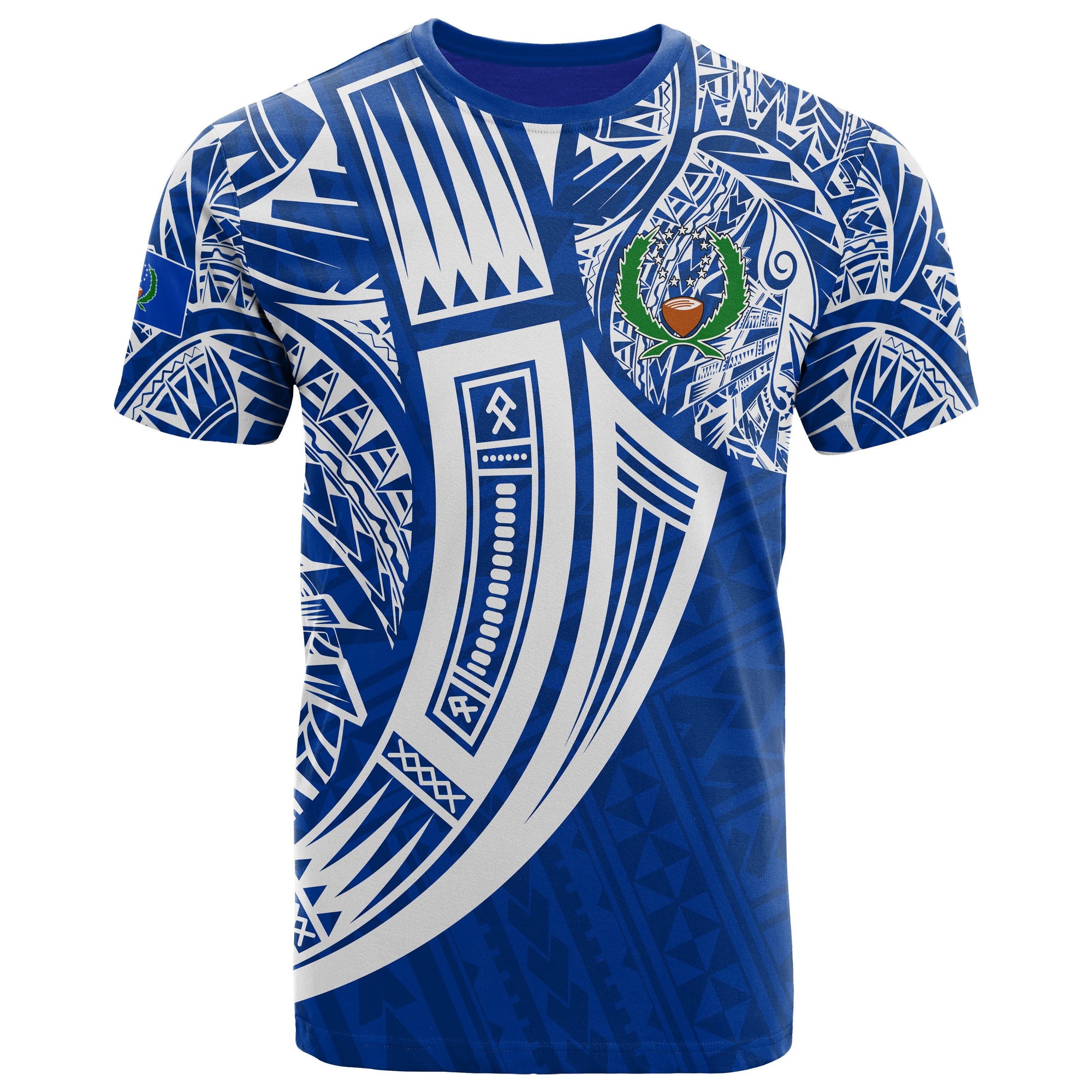 Pohnpei Micronesia T Shirt Tribal Tattoo Unisex Blue - Polynesian Pride