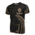 Tahiti Polynesian All Over T Shirt Gold Tribal Wave Unisex Black - Polynesian Pride