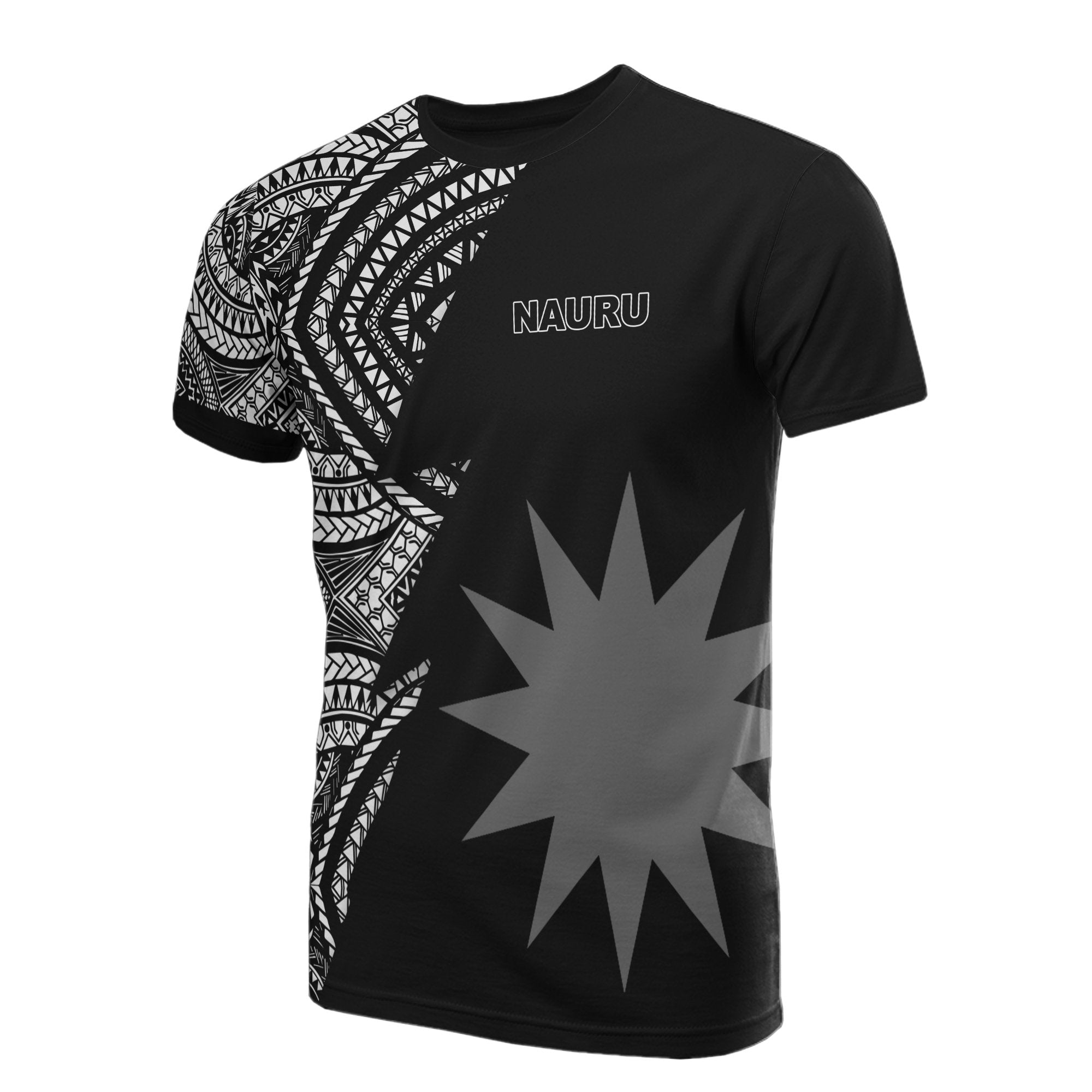 Nauru All Over T Shirt Nauru Micronesian Pattern Unisex Black - Polynesian Pride