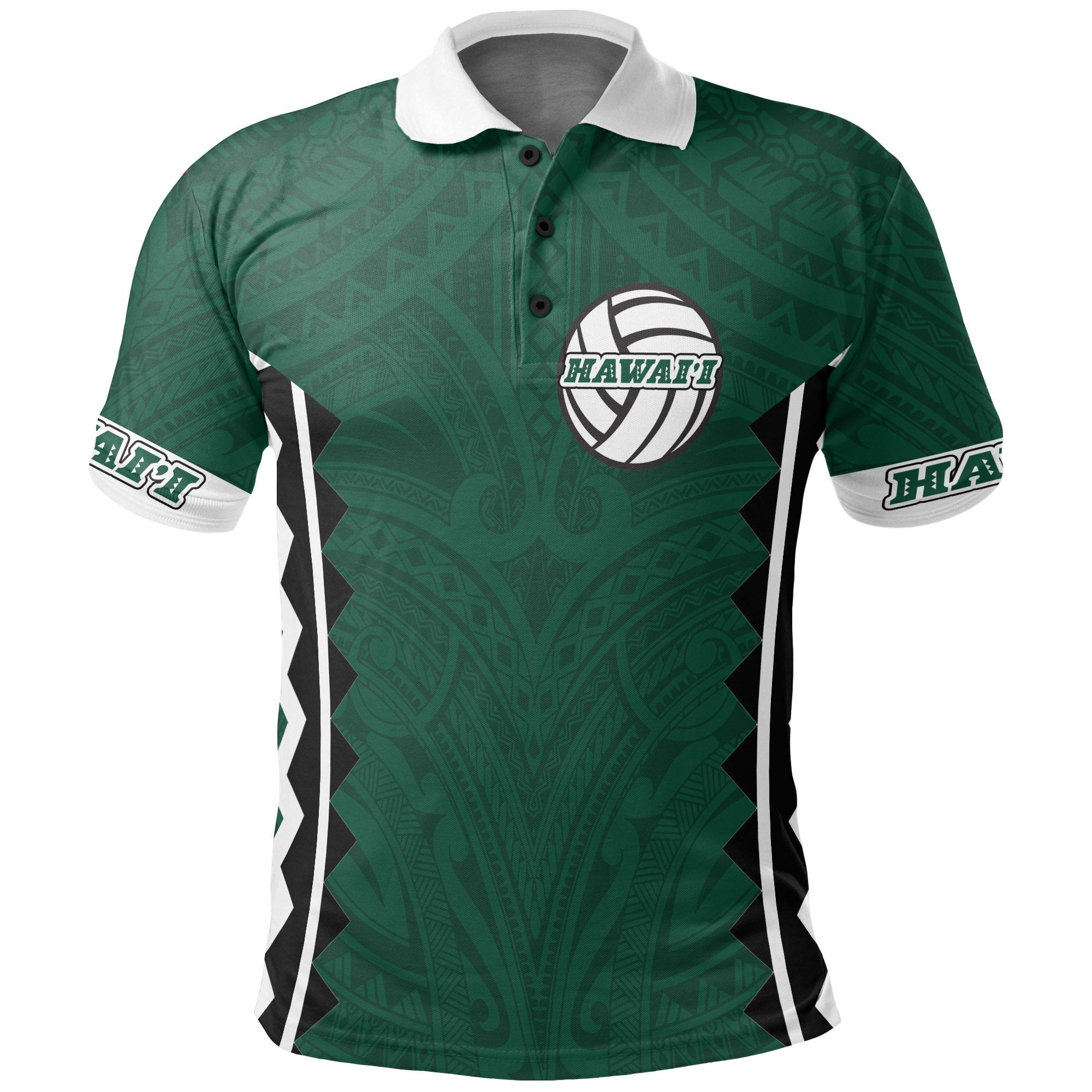 Hawaii Polo Shirt Hawaii Womens Volleyball Team Supporter Unisex Green - Polynesian Pride