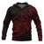 American Samoa Polynesian ll Over Hoodie Red Turtle Tribal Black - Red - Polynesian Pride