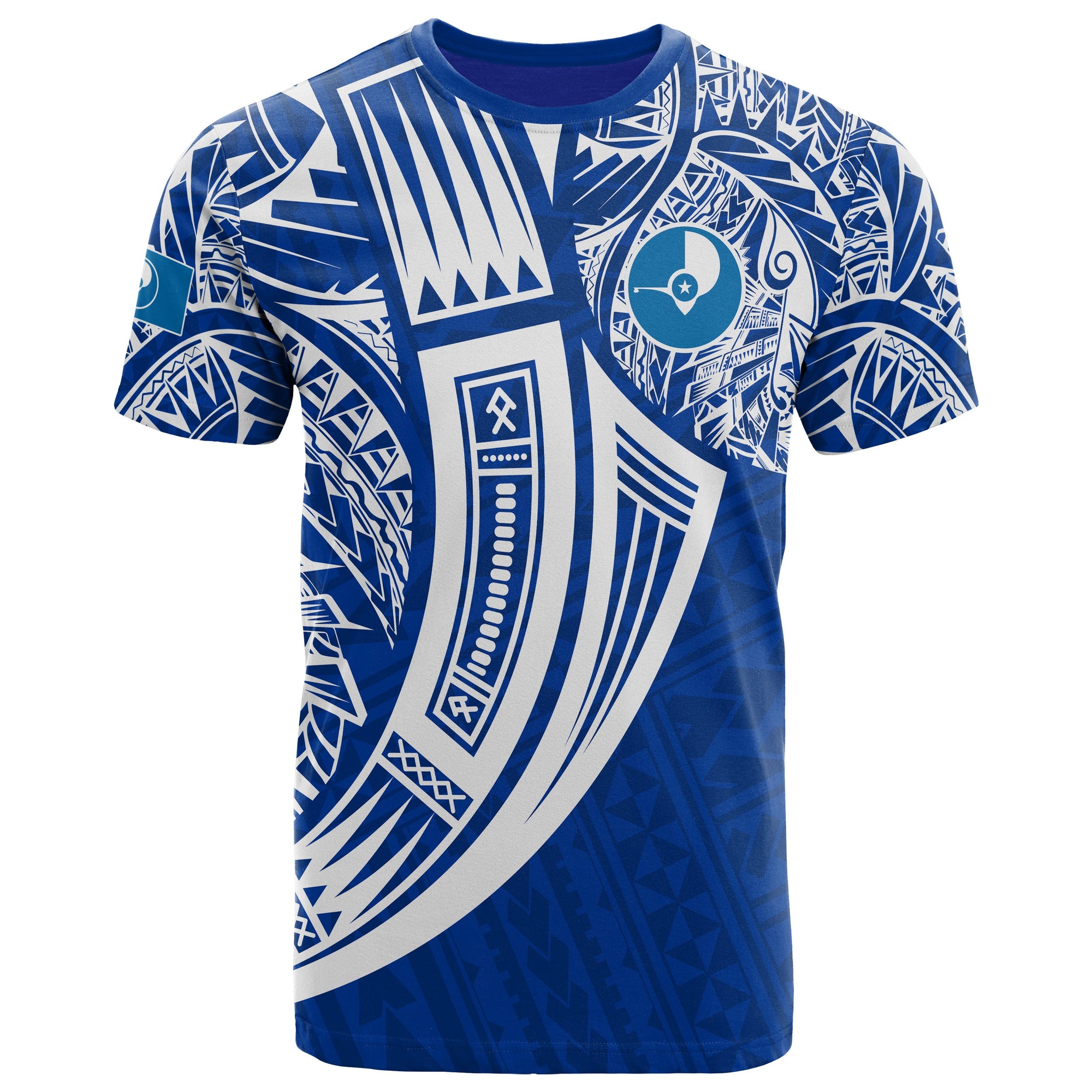 Yap Micronesia T Shirt Tribal Tattoo Unisex Blue - Polynesian Pride