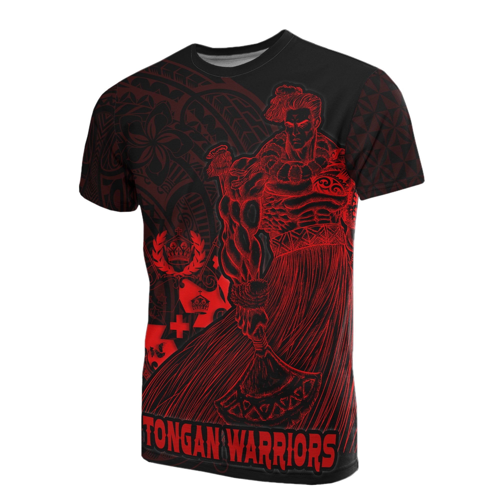 Tonga Polynesian All Over T Shirt Tongan Warriors Unisex Red - Polynesian Pride