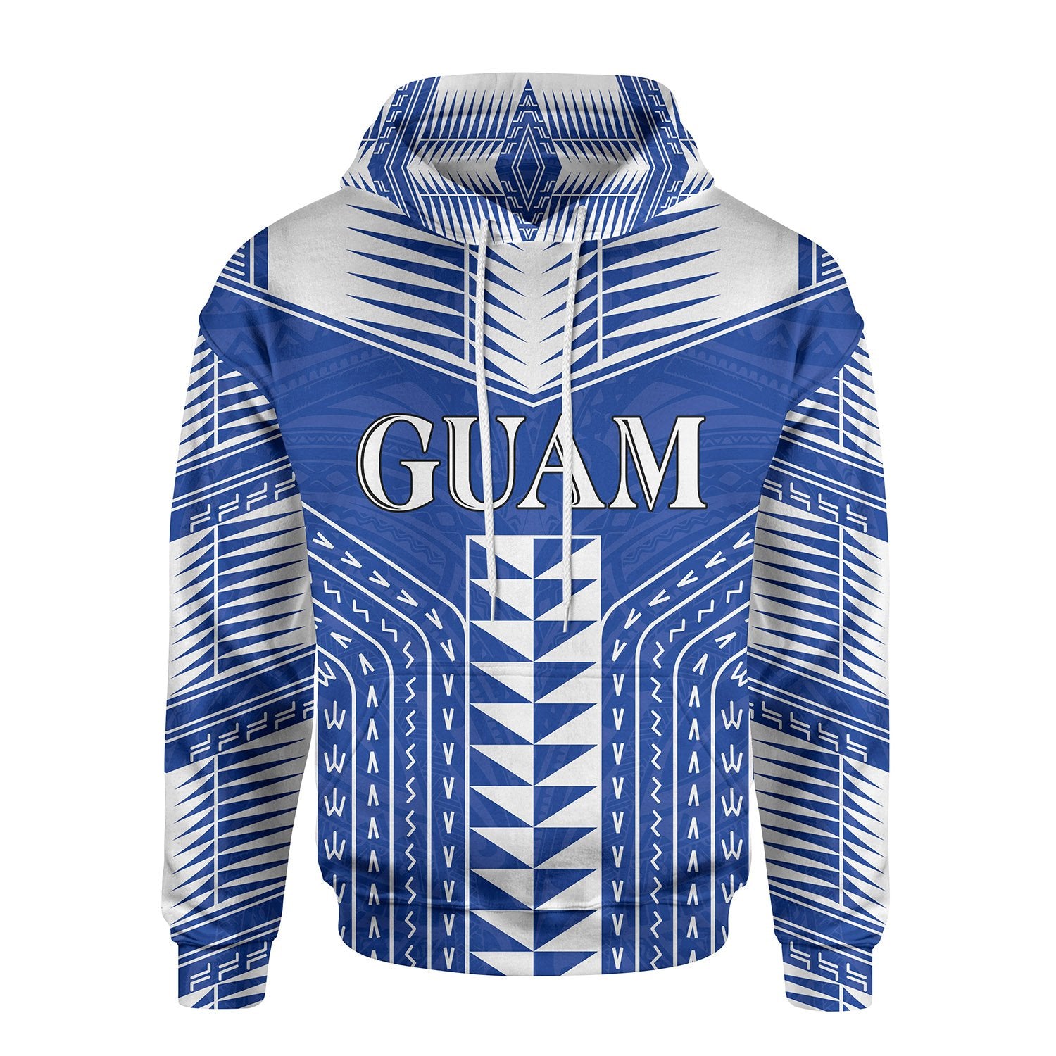 Guam Polynesia All Over Hoodie Unisex Blue - White - Polynesian Pride