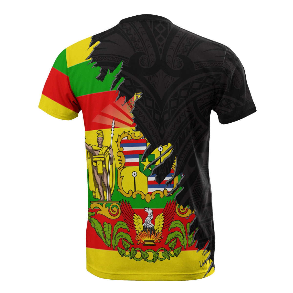 Hawaii All Over T Shirt Hawaii Seal Kanaka Maoli Flag Wrap Style - Polynesian Pride