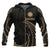 Nauru Polynesian Zip up Hoodie Gold Tribal Wave Unisex Black - Polynesian Pride