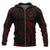 Guam Polynesian Zip up Hoodie Red Tribal Wave Unisex Black - Polynesian Pride