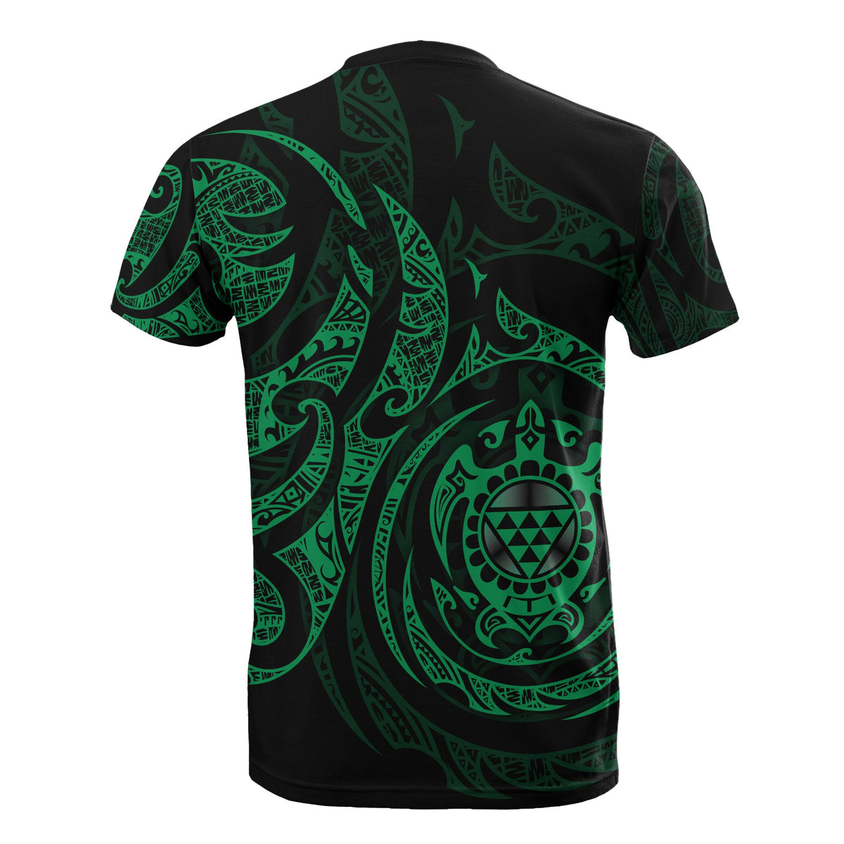 Hawaii All Over T Shirt Polynesian Green Turtle Tribal - Polynesian Pride