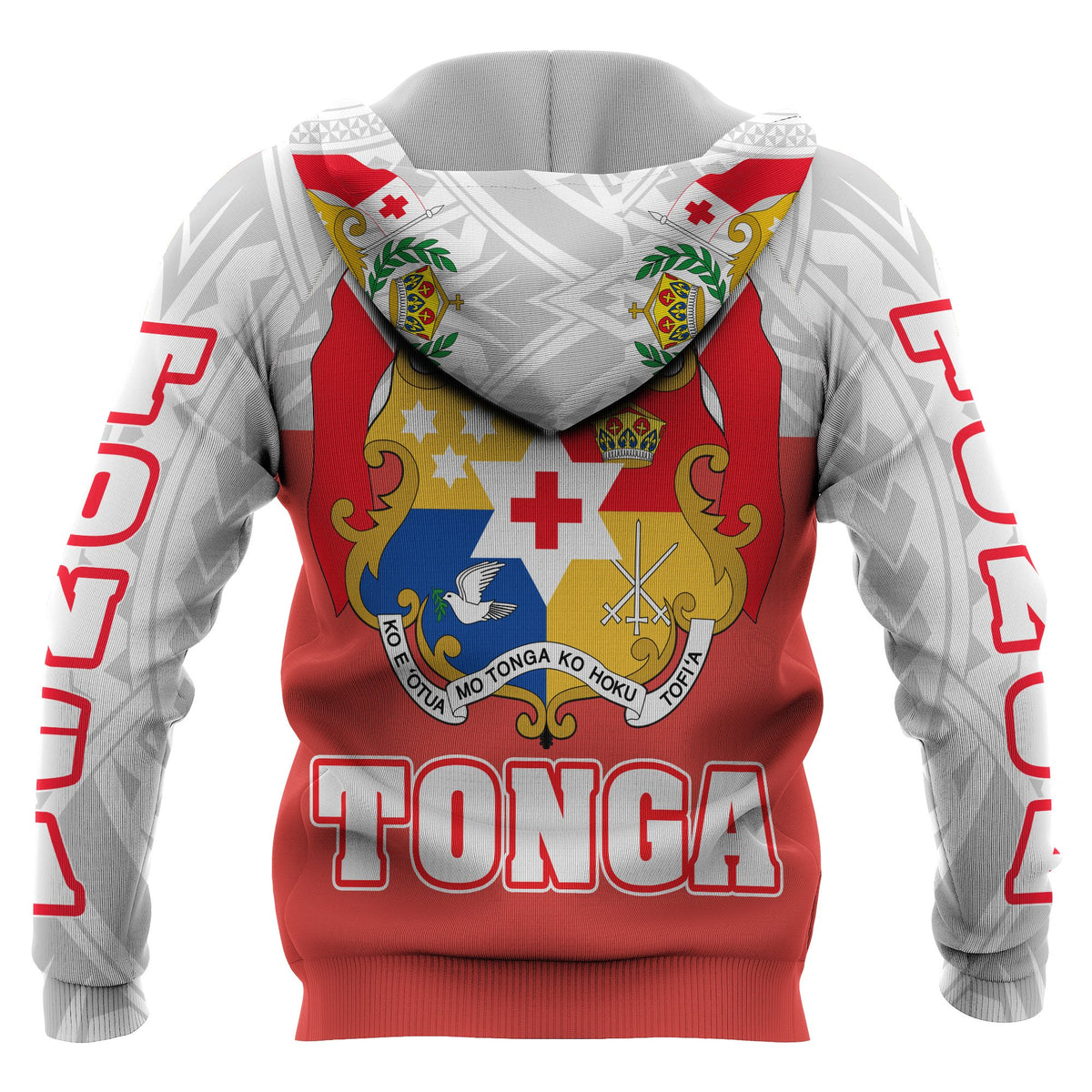 Tonga All Over Zip Hoodie Coat of Arm - Polynesian Pride