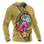 Guam Polynesian ll Over Hoodie Floral With Seal Gold - Polynesian Pride