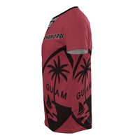 Guam All Over T Shirt Guam Coat of Arms Chamorro Pattern Red Style - Polynesian Pride