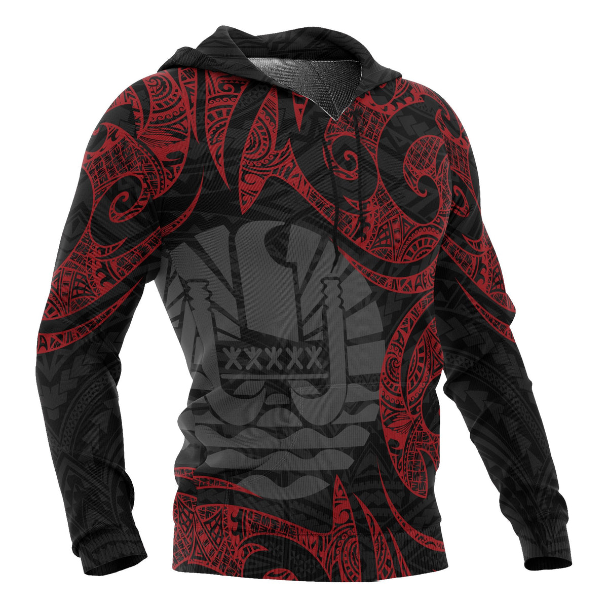 Tahiti Polynesian Hoodie Red Tribal - Polynesian Pride