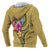 Guam Polynesian ll Over Hoodie Floral With Seal Gold - Polynesian Pride