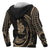 New Caledonia Polynesian Zip up Hoodie Gold Tribal Wave - Polynesian Pride