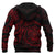 American Samoa Polynesian ll Over Hoodie Red Turtle Tribal - Polynesian Pride