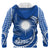 Marshall Islands Polynesian Hoodie Blue Tribal Wave - Polynesian Pride