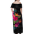 Hawaii Kanaka Maoli Hibiscus Polynesian Tribal Women Off Shoulder Long Dress - LT12 Long Dress Black - Polynesian Pride