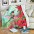 Hawaii Hummingbird Red Hibiscus Premium Blanket - AH White - Polynesian Pride