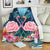 Kanaka Flamingo Couple Rose Hibiscus Plumeria Premium Blanket - Love Universe - AH - Polynesian Pride