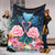 Kanaka Flamingo Couple Rose Hibiscus Plumeria Premium Blanket - Love Universe - AH - Polynesian Pride