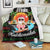 Hawaii Santa Claus Surf Christmas Pattern Premium Blanket - Tan Style - AH White - Polynesian Pride