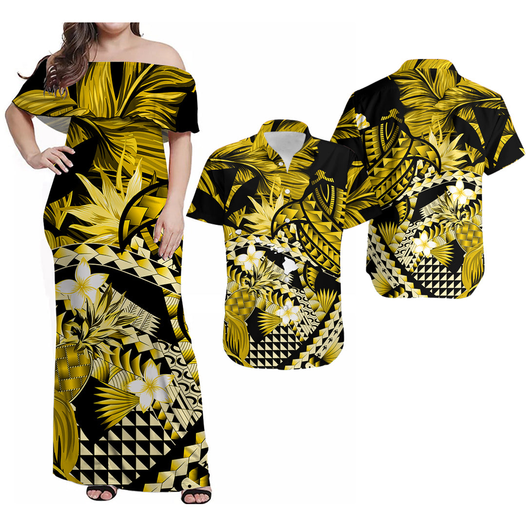 Hawaii Polynesian Hawaiian with Turtle Matching Dress and Hawaiian Shirt No.2 LT6 Art - Polynesian Pride