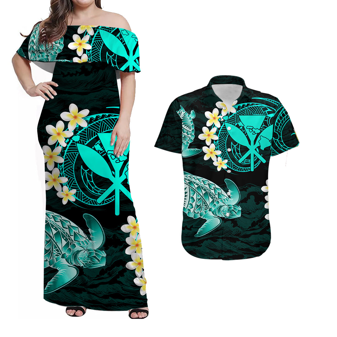 Polynesian Hawaiian Kanaka Maoli Matching Dress and Hawaiian Shirt No.4 LT6 Art - Polynesian Pride