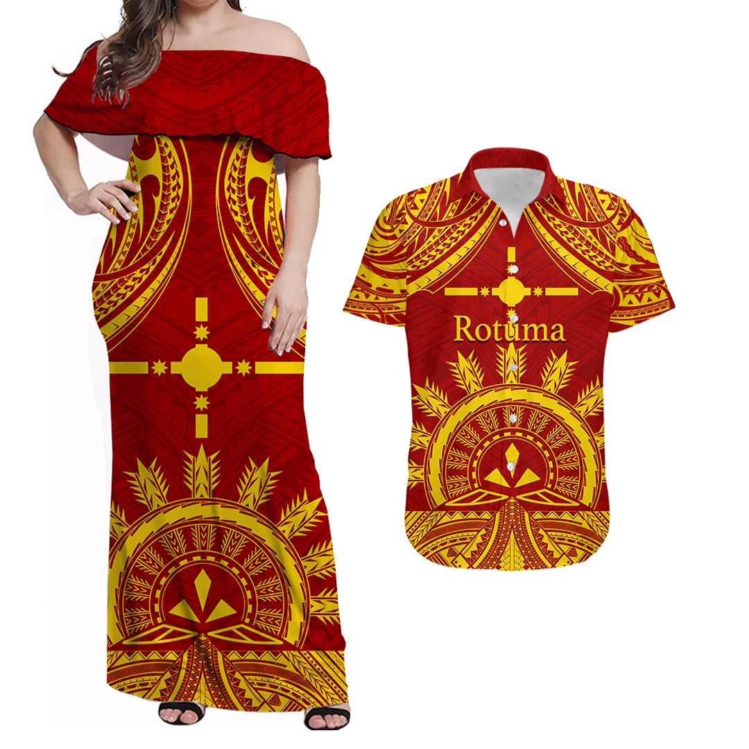 Rotuma Fiji Bula Matching Hawaiian Shirt and Dress LT6 RED - Polynesian Pride