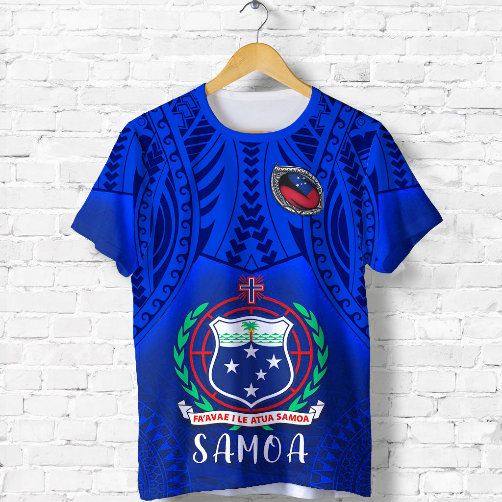 Samoa Rugby T Shirt Ver.02 LT13 Blue - Polynesian Pride