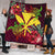 Kanaka Map Turtle Hibiscus Premium Quilt - Red Velvet - AH - Polynesian Pride