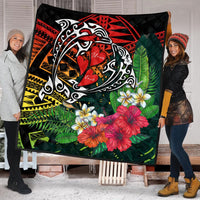 Hawaii Dophin Couple Love Polynesian Flower Premium Quilt - AH - Polynesian Pride