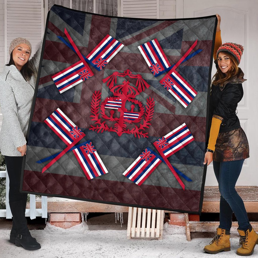Hawaiian Flag Royal Premium Quilt - AH - Polynesian Pride