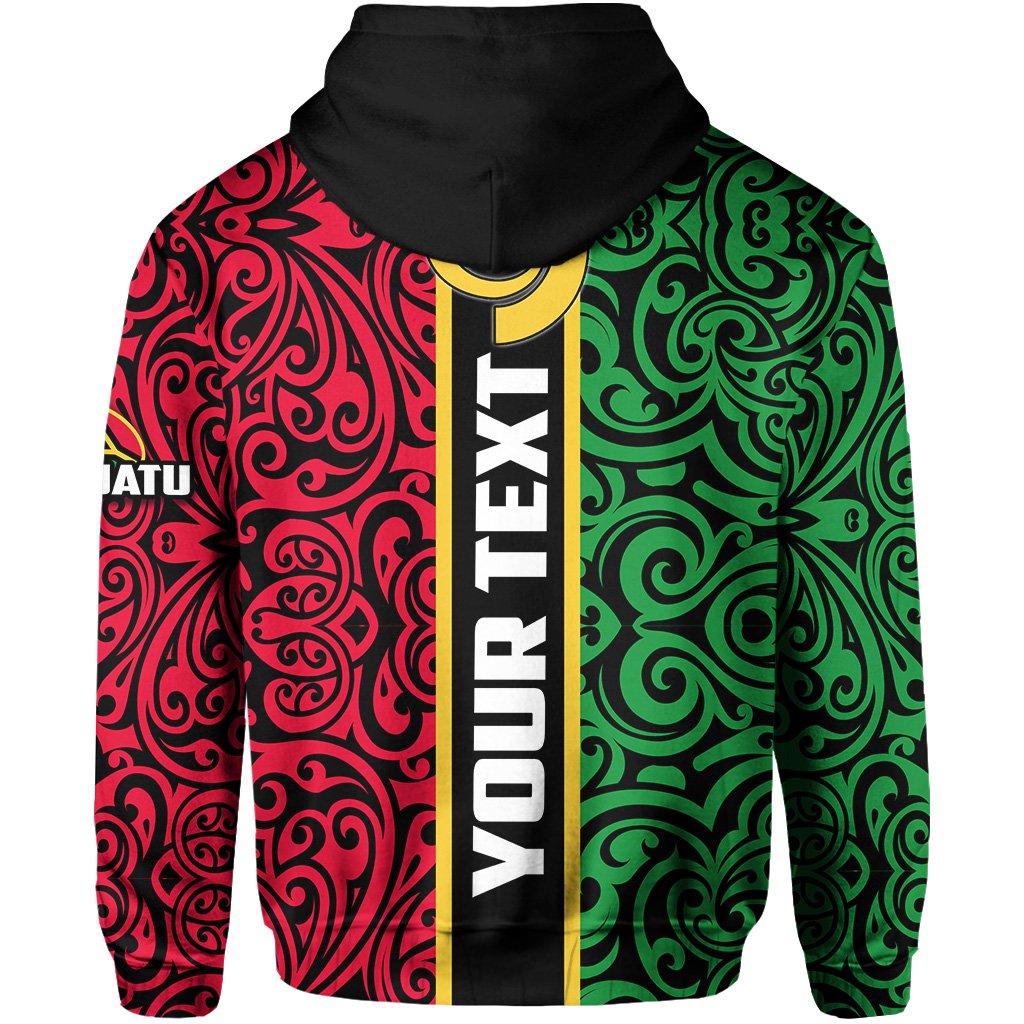Custom Vanuatu Rugby Hoodie Polynesian Flag Style - Polynesian Pride