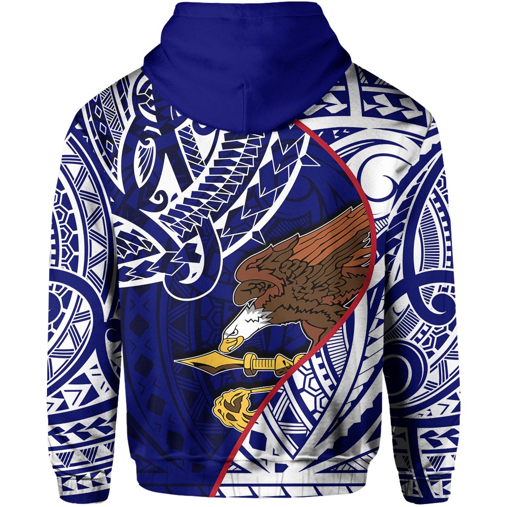 American Samoa Eagles In Heart Hoodie - Polynesian Pride