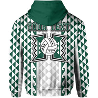 Custom Hawaii Rainbow Wahine Volleyball Zip Hoodie LT6 - Polynesian Pride