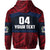 Custom Samoa Rugby Polynesian Patterns Zip Hoodie Red - Polynesian Pride