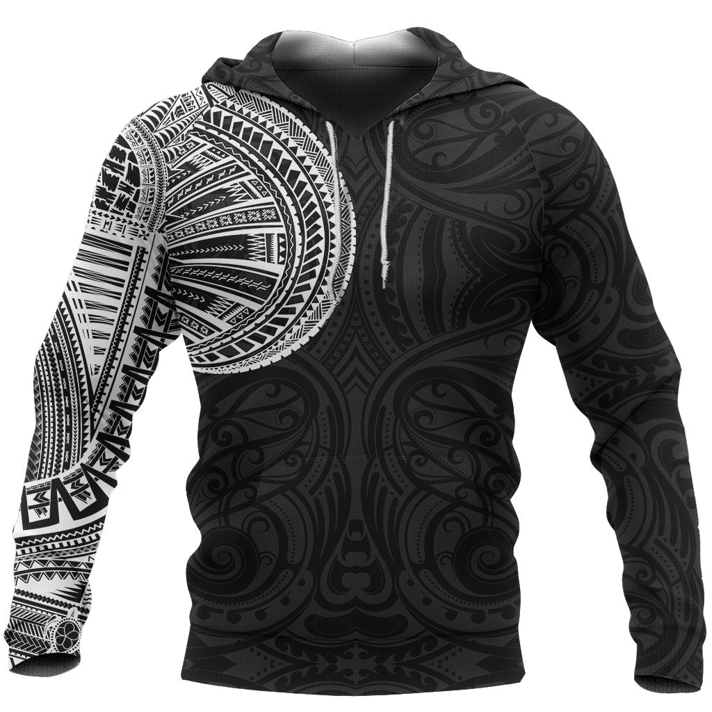 Samoa Tribal Hoodie Maori Tattoo Roman Reigns Pullover Hoodie Black - Polynesian Pride