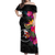 Yap Hibiscus Polynesian Tribal Women Off Shoulder Long Dress - LT12 Long Dress Black - Polynesian Pride