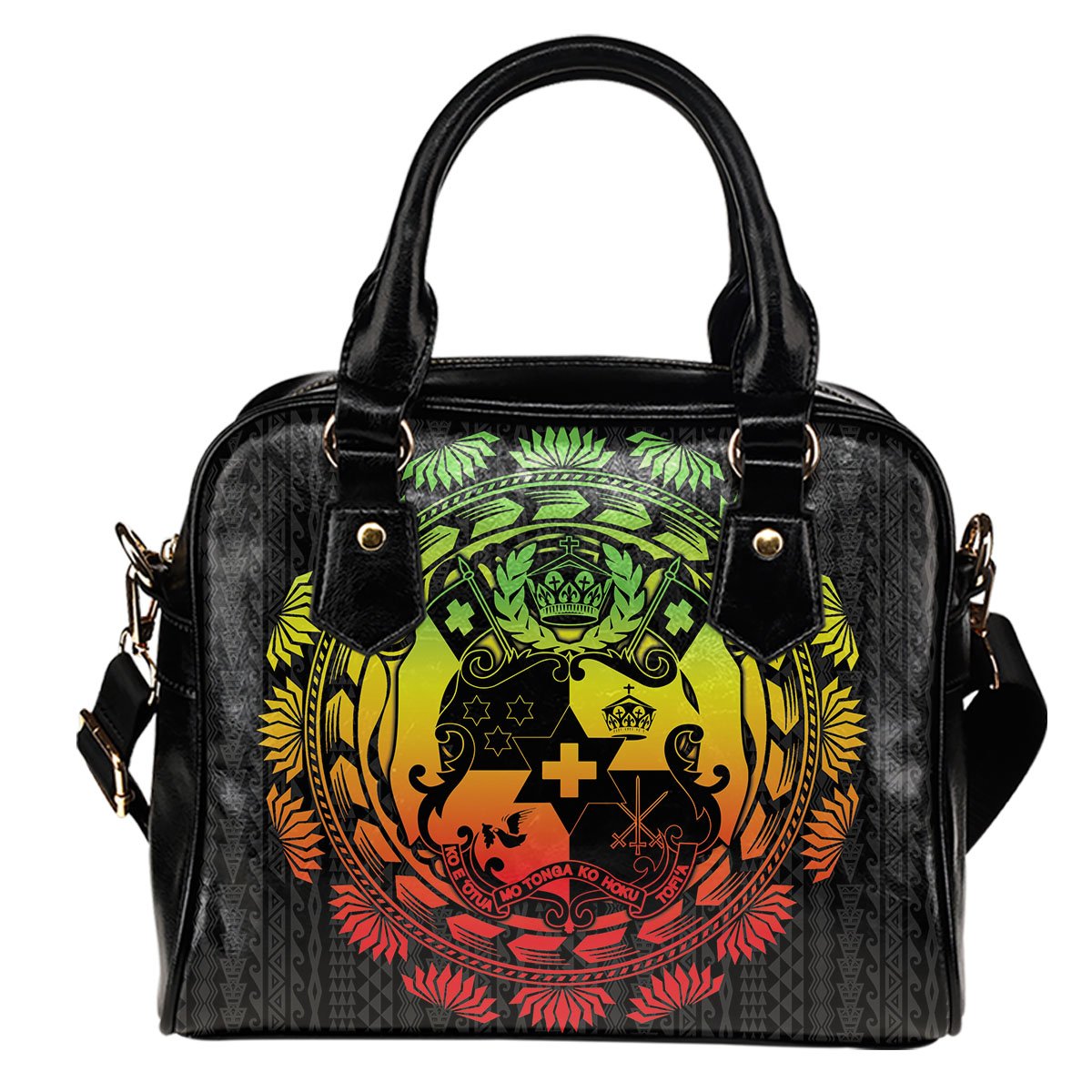 Tonga Polynesian Shoulder Handbag - Tattoo Pattern With Seal Reggae One Size Reggae - Polynesian Pride