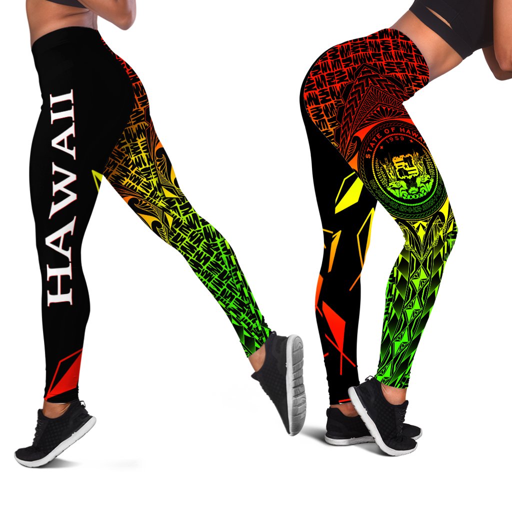 Hawaii Legging - Hawaii Seal Rocket Style (Reggae) Black - Polynesian Pride