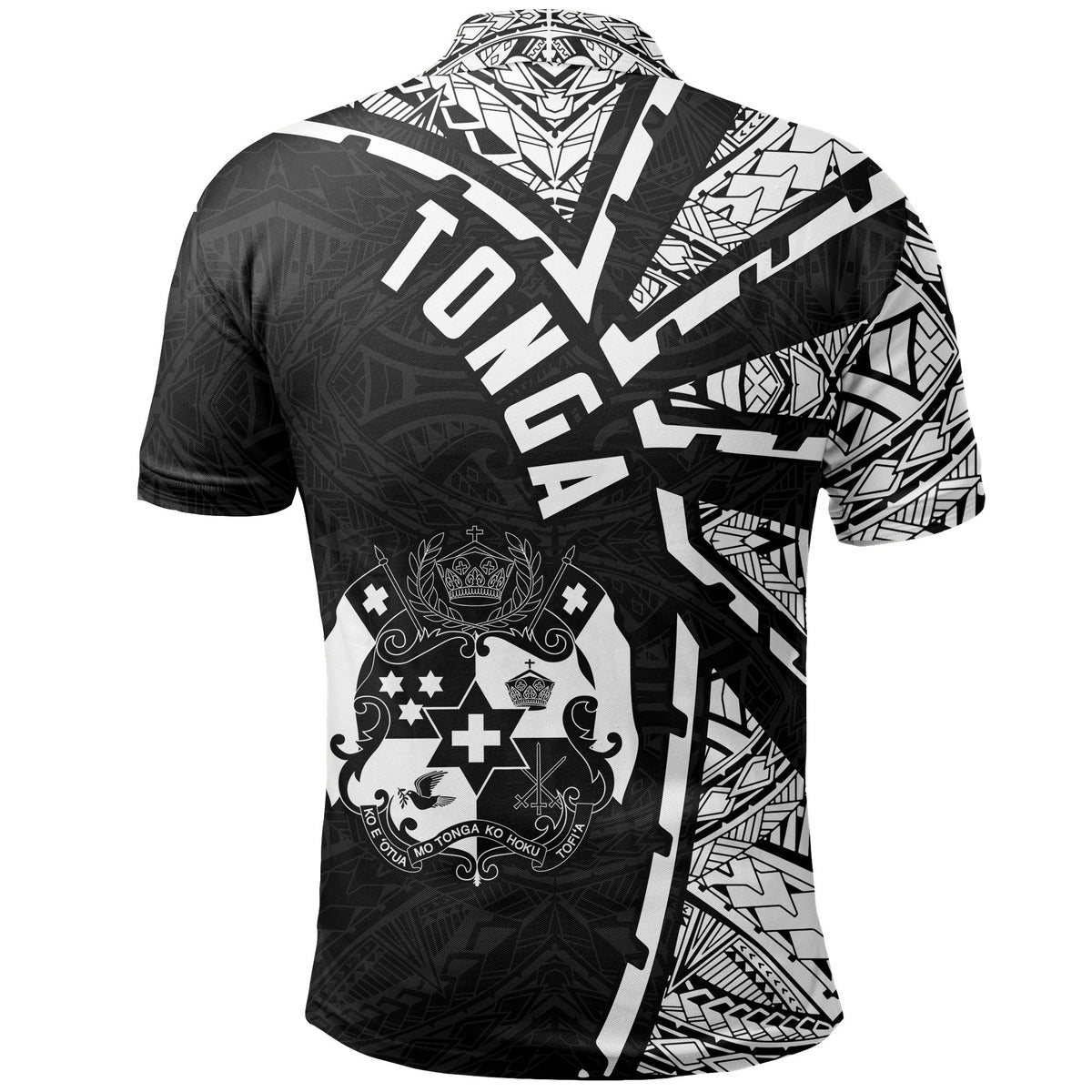 Tonga Polo Shirt Polynesia Tornado Style (White) - Polynesian Pride