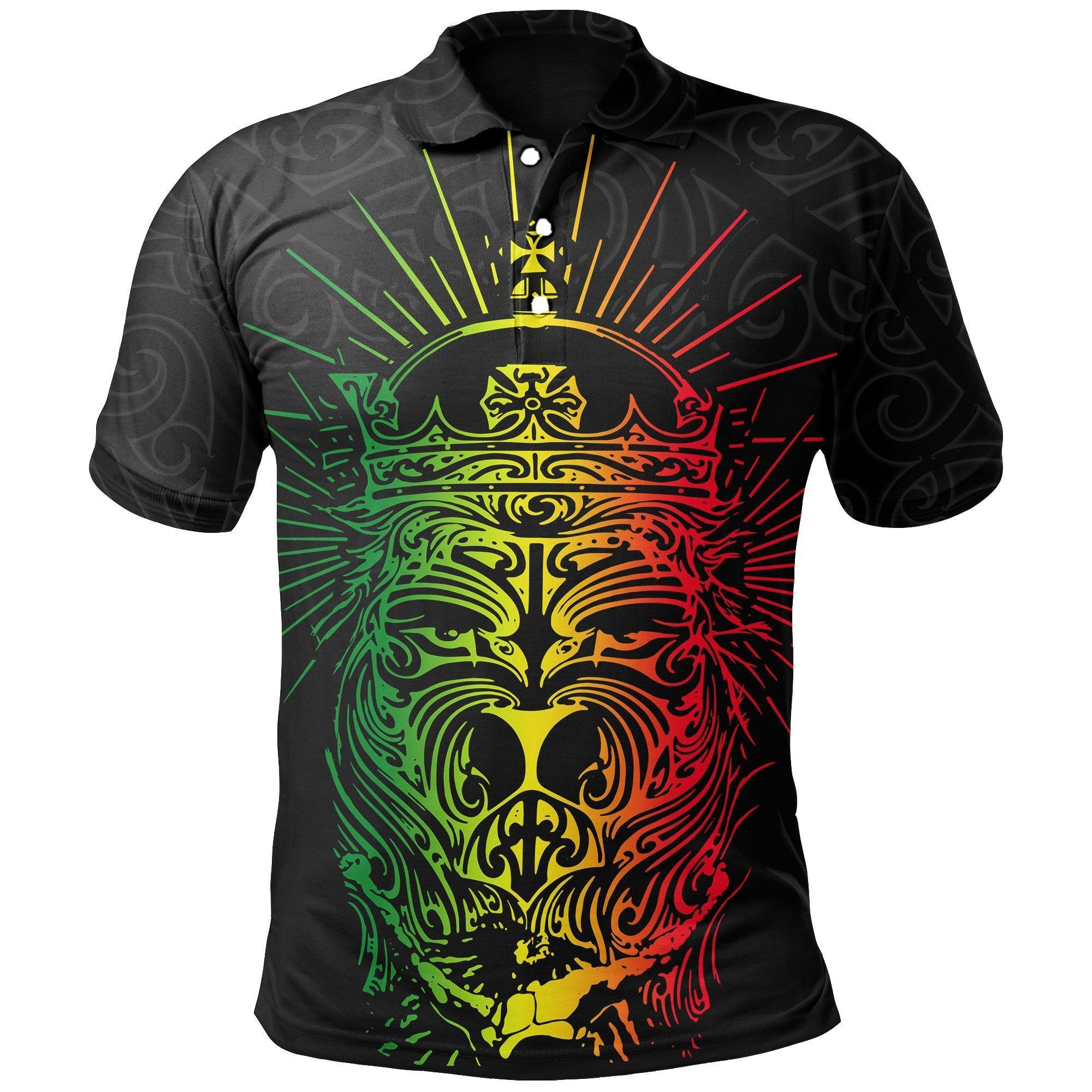 New Zealand Polo Lion Maori Reggae Unisex Black - Polynesian Pride