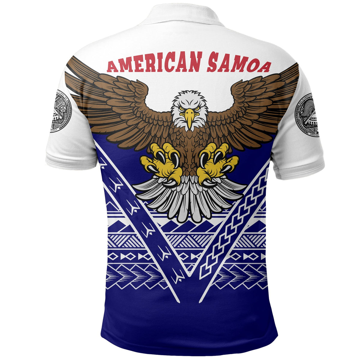 American Samoa Polo Shirt Eagle - Polynesian Pride