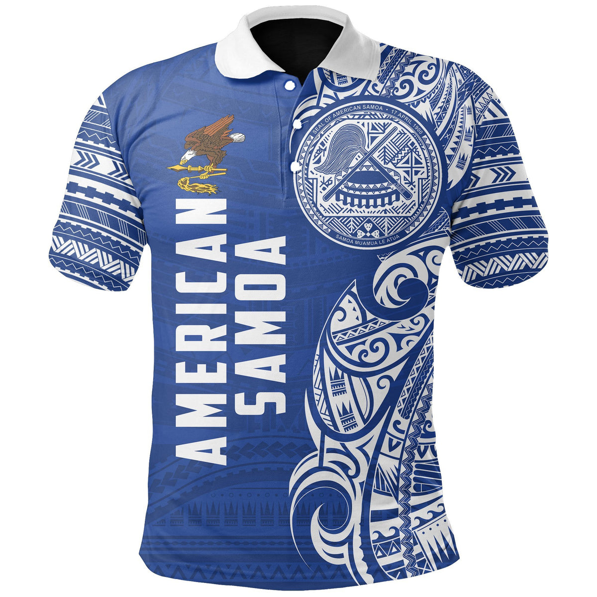 American Samoa Polo Shirt Amerika Samoa Polo Half Style Unisex Blue - Polynesian Pride
