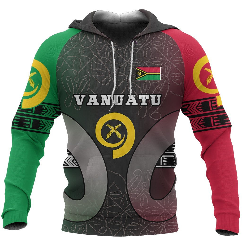 Vanuatu Hoodie Sand Drawing Style Unisex Black - Polynesian Pride