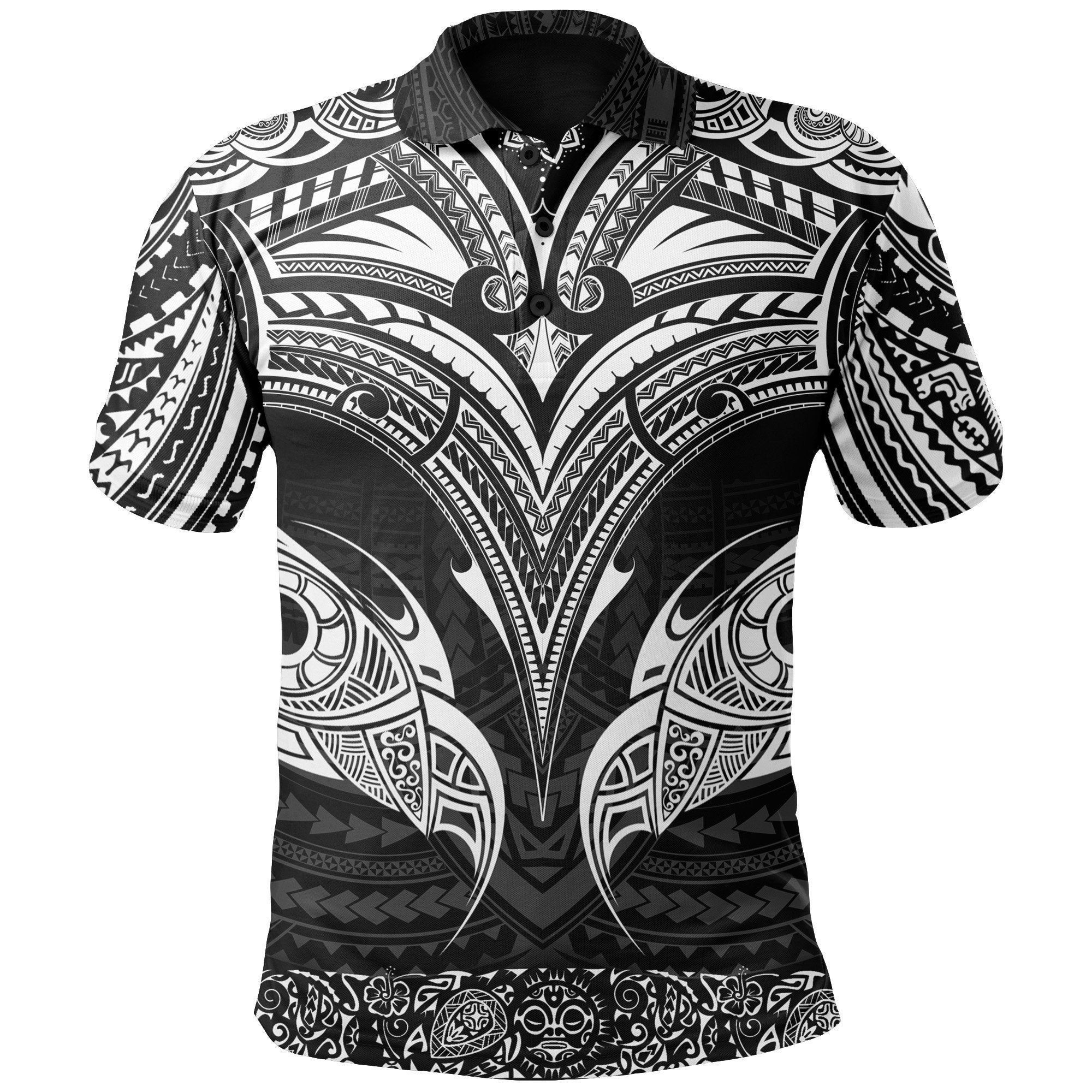 New Zealand Polo Shirt The Mana Maori Unisex Black - Polynesian Pride