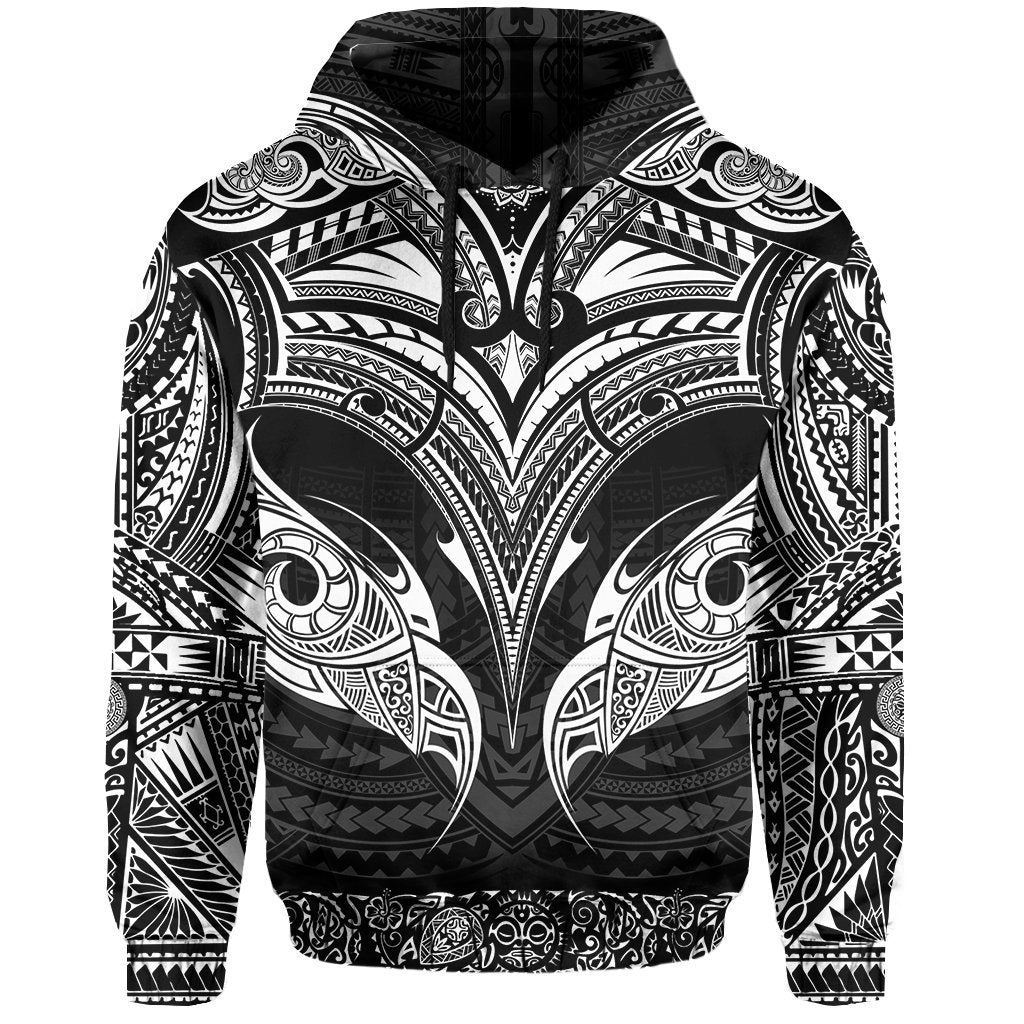 New Zealand Hoodie The Mana Maori All Over Hoodie Unisex Black - Polynesian Pride