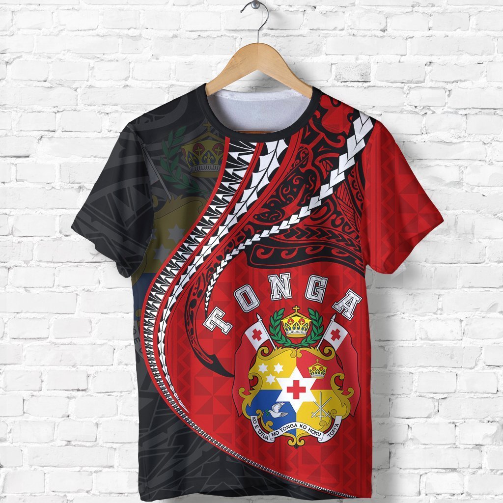 Tonga T Shirt Kanaloa Tatau Gen TO (Black) Unisex Red - Polynesian Pride