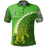 Cook Islands Polo Shirt, Turtle Polynesian Wave Style - Polynesian Pride