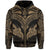 New Zealand Zipper Hoodie The Mana Maori All Over Zip up Hoodie (Gold) Unisex Black - Polynesian Pride